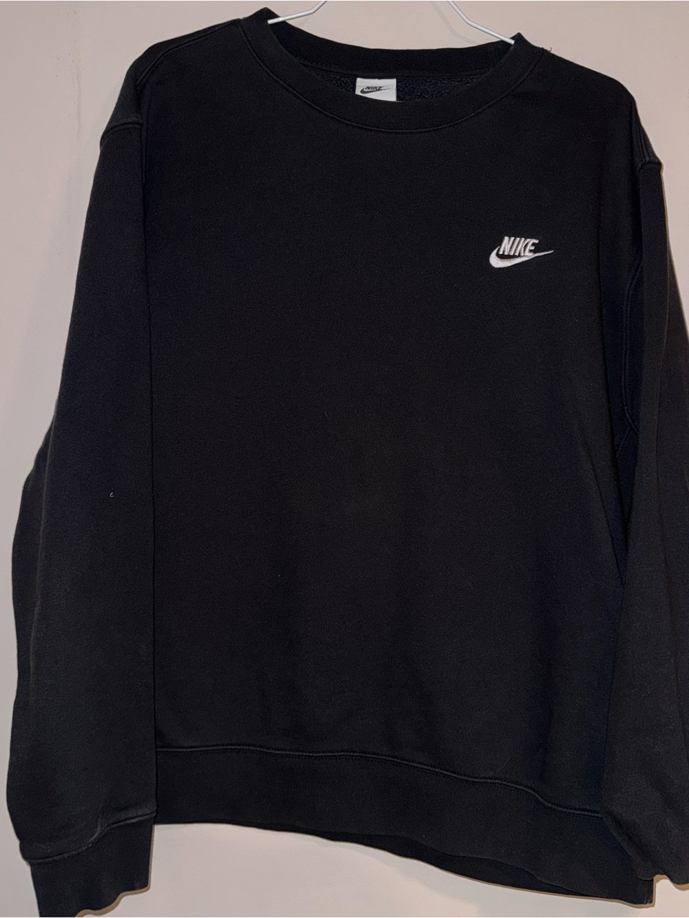 Nike Black Crewneck Sweatshirt with White Swoosh